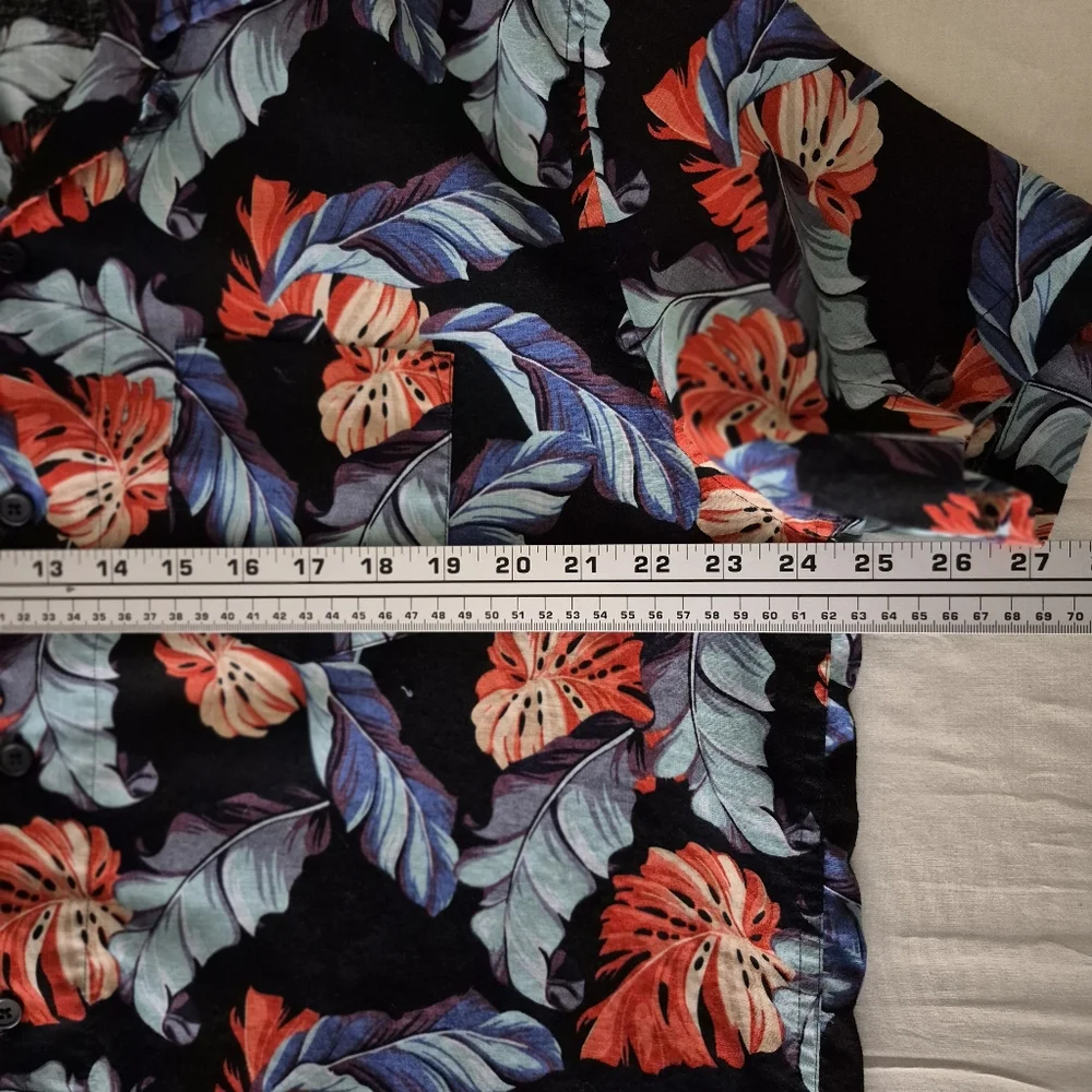 J Crew Mens‎ XL Camp Collar Linen Blend Tropical Print Shirt Beachy Resort